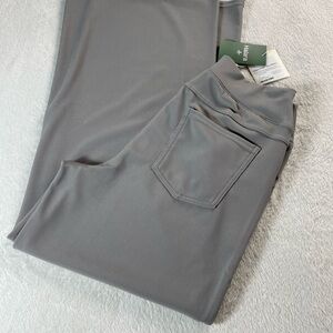 Halara Flex Women’s Size Med Petite Pull On Gray MicroWaffle Pants Wide Leg NWTS